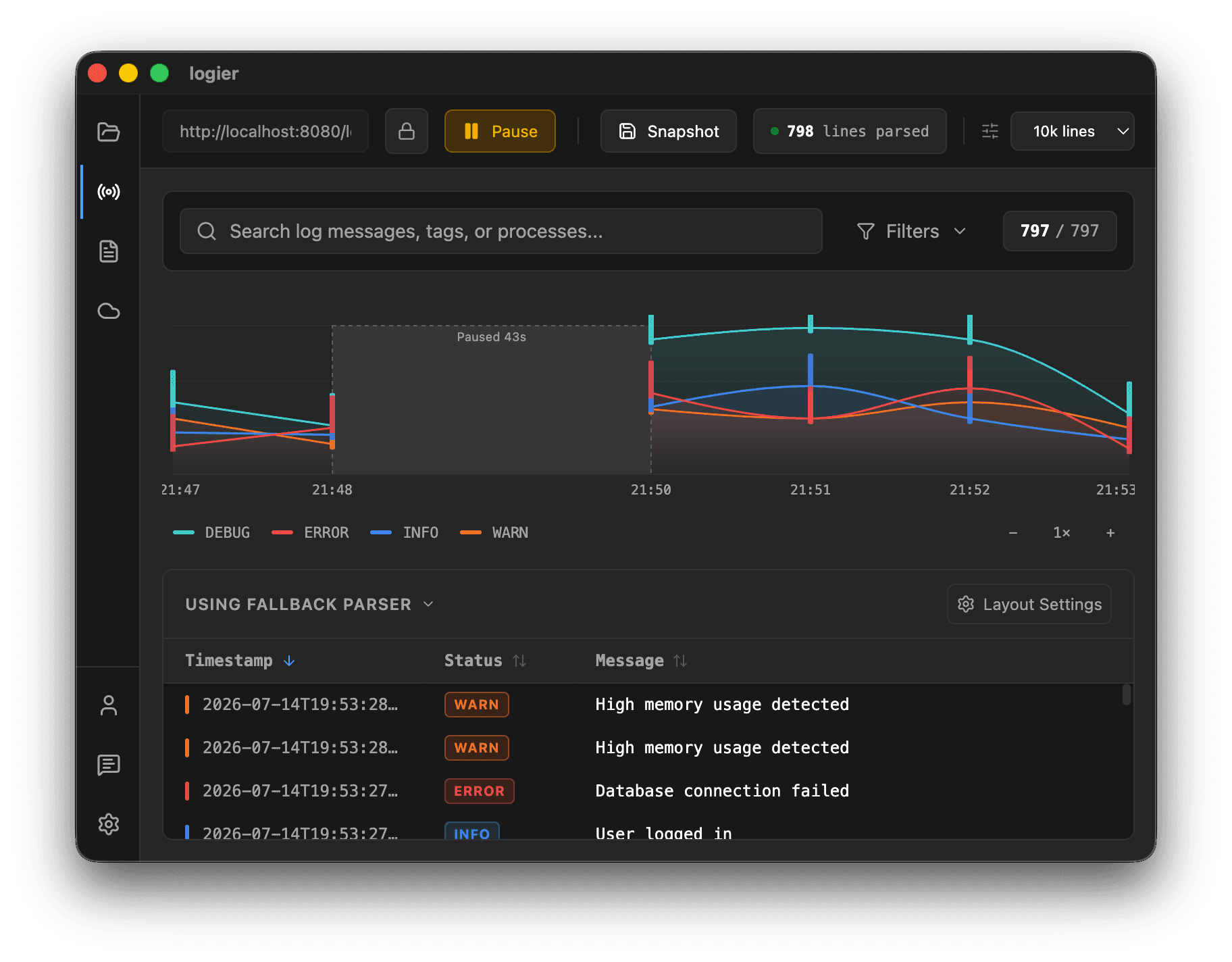 Logier desktop app — screenshot 3