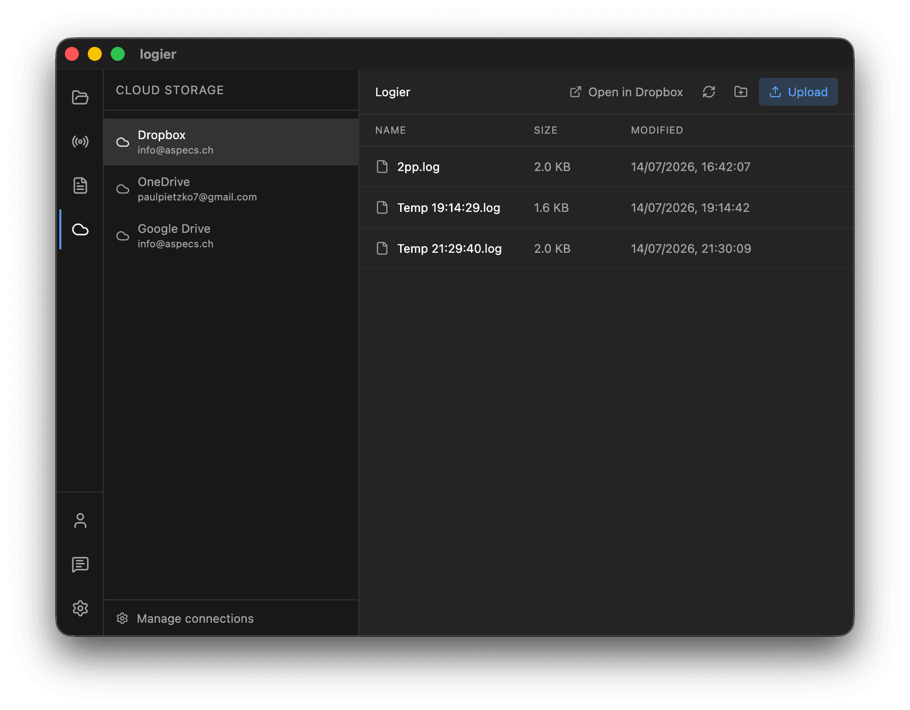 Logier desktop app — screenshot 4
