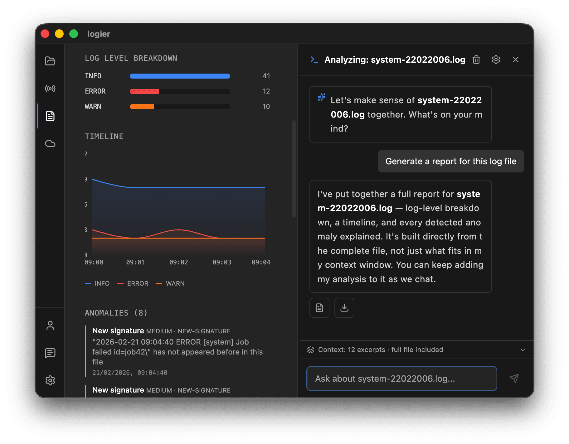 Logier desktop app — screenshot 6